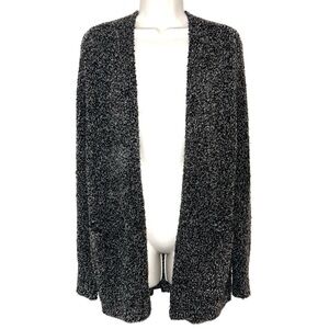 BP Black and Gray Textured Open-Front Cardigan